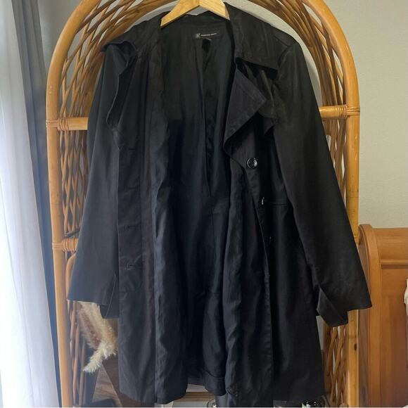 Black Trench Coat by INC International Concepts Woman’s XL #westerngoth - Picture 7 of 15